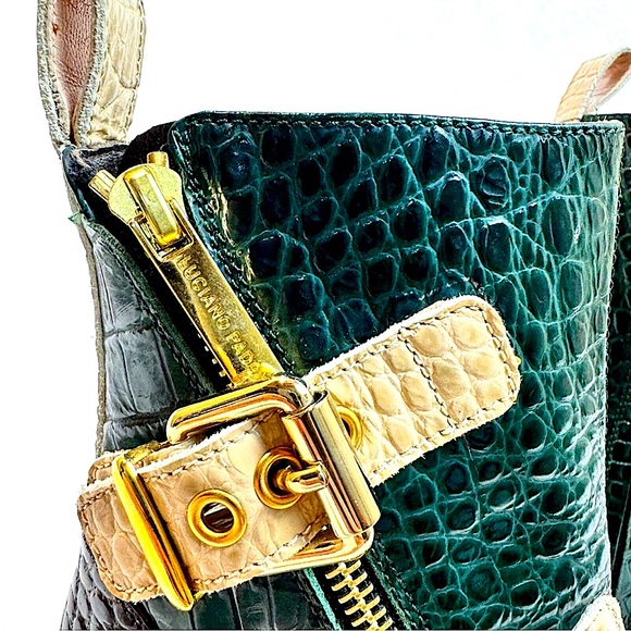 Luciano Padovan Italian Stylish Authentic Crocodile Skin Heeled Boots Size 36 - Picture 9 of 16